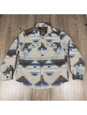 JACHS New York Aztec Sherpa Lined Shirt Jacket Mens Large Southwestern Shack